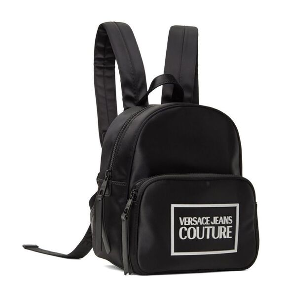 ⭕️ VERSACE JEANS Backpack Black Nylon Designer Logo - Picture 1 of 10
